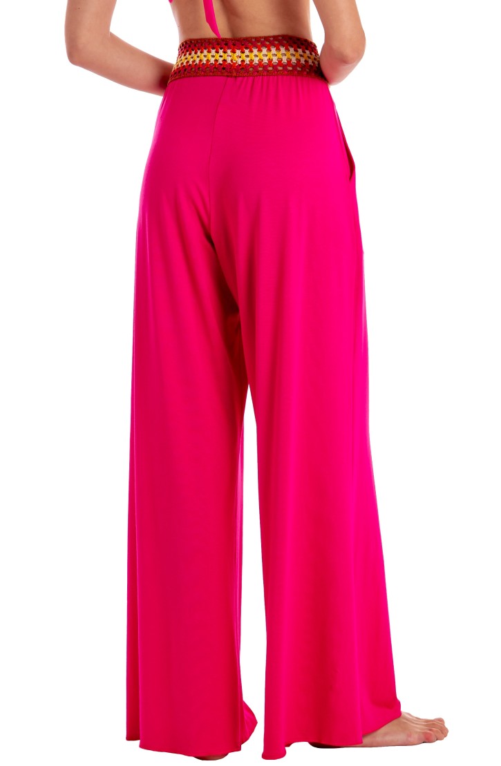 PANTALONE PALAZZO CON PASSAMANERIA CROCHET