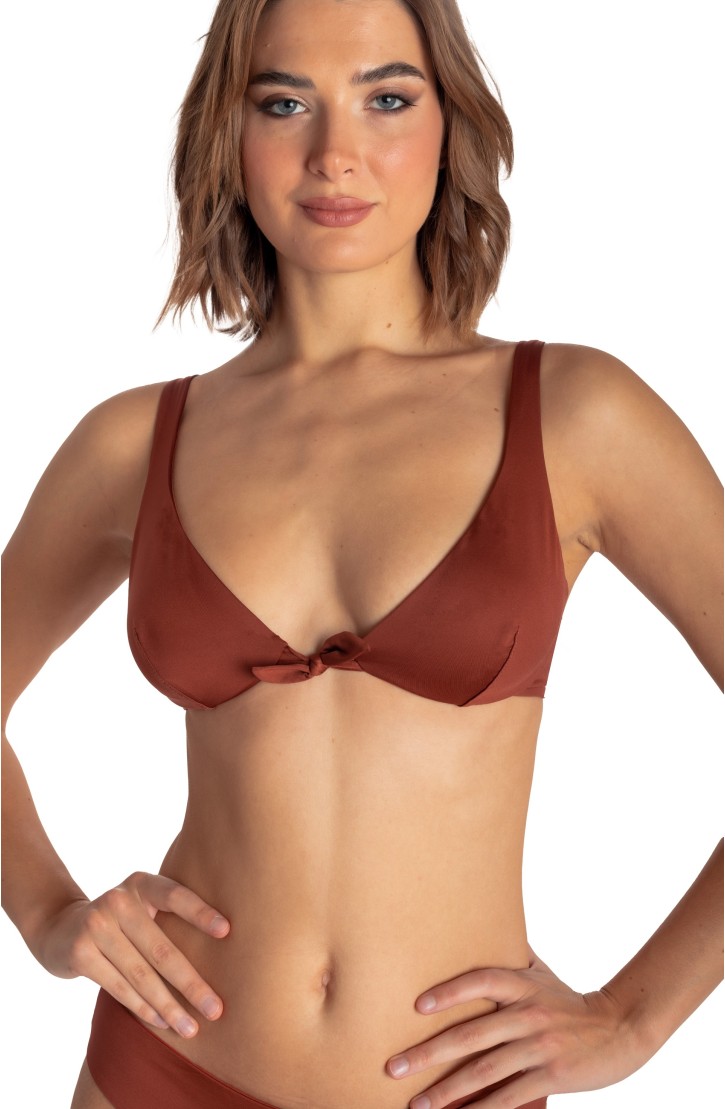 SOLID-COLOURED LYCRA UNDERWIRED BALCONETTE TOP