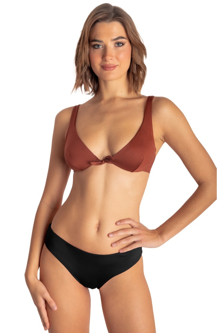 SOLID-COLOURED LYCRA UNDERWIRED BALCONETTE TOP