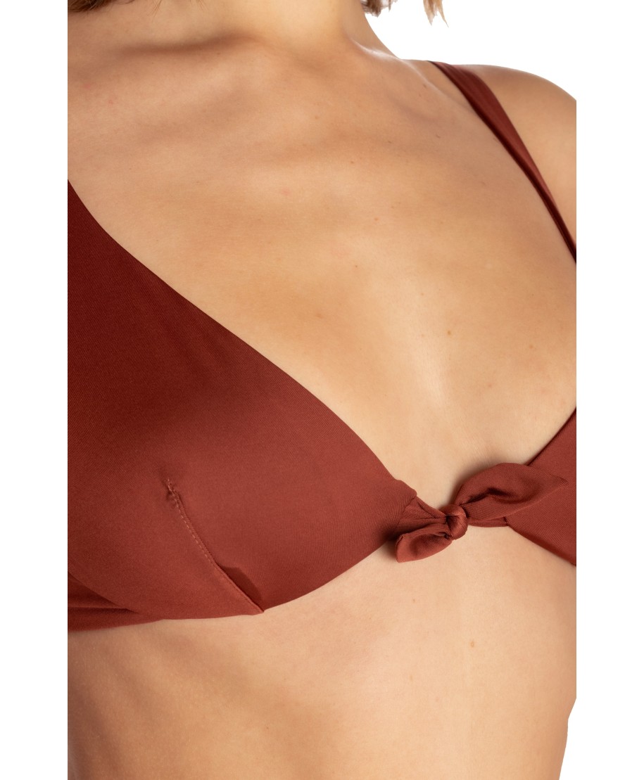 TOP BIKINI BALCONCINO CON FERRETTO TINTA UNITA