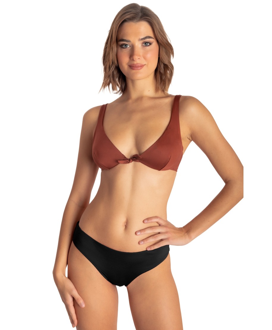 TOP BIKINI BALCONCINO CON FERRETTO TINTA UNITA