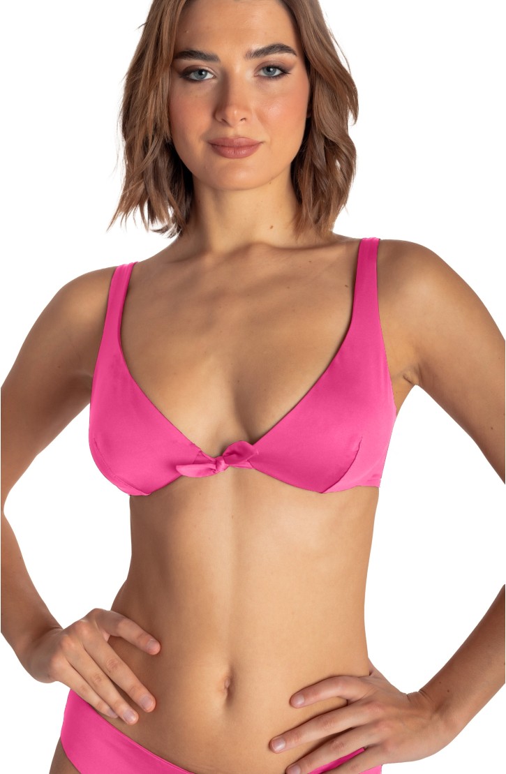 SOLID-COLOURED LYCRA UNDERWIRED BALCONETTE TOP