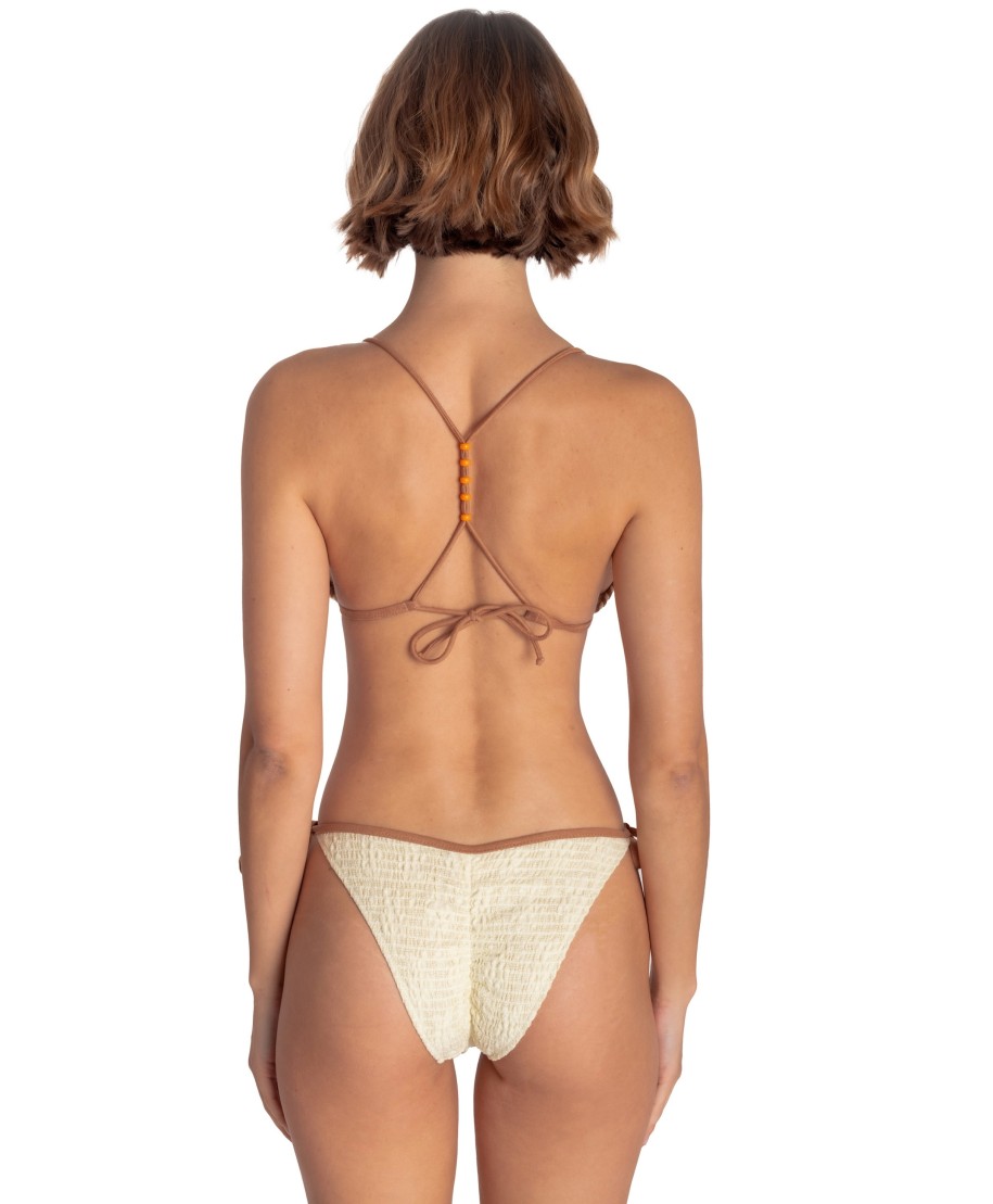 Palm Embroidery Padded Triangle Bikini