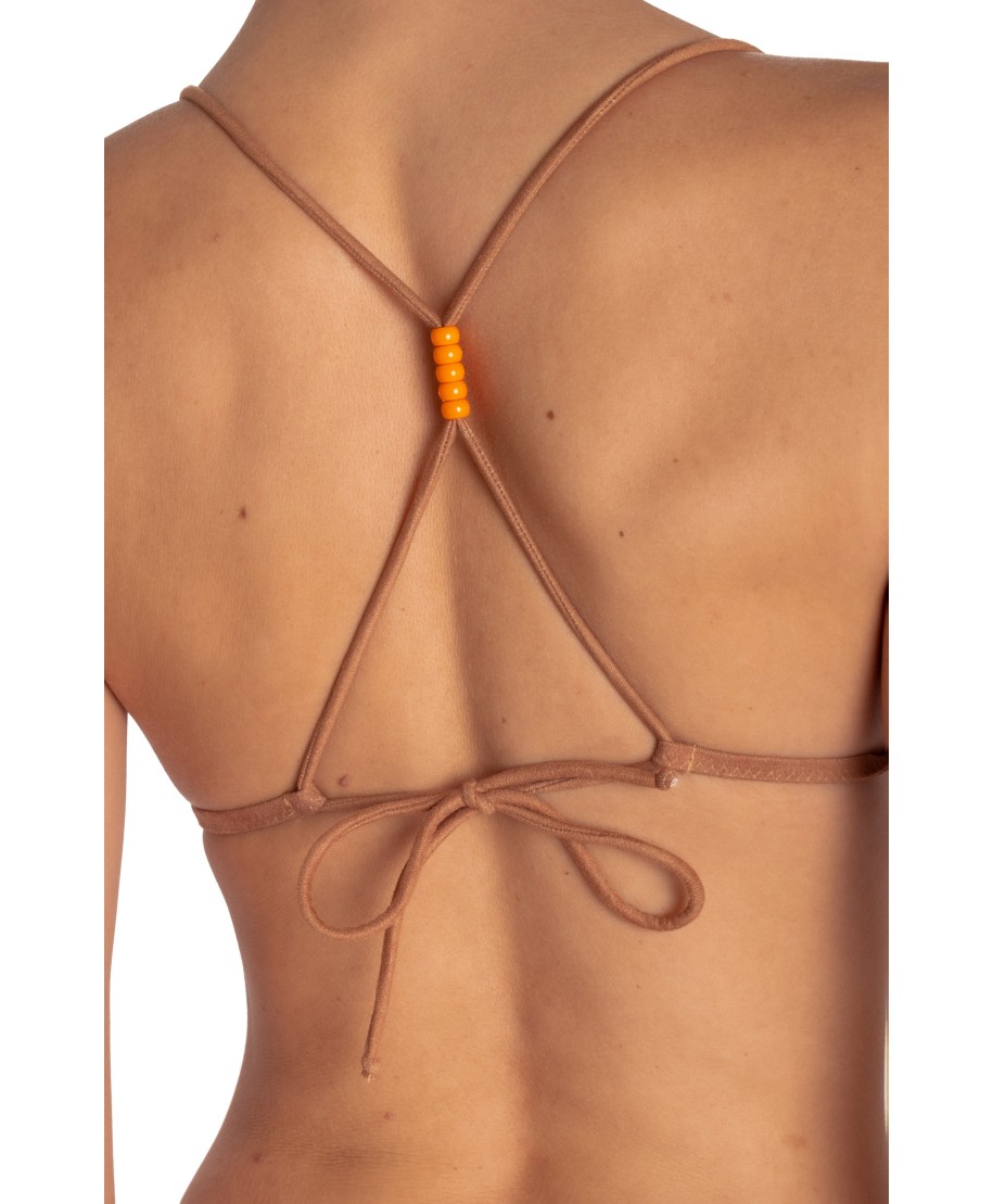 Bikini Triangolo Imbottito Ricamo Palme