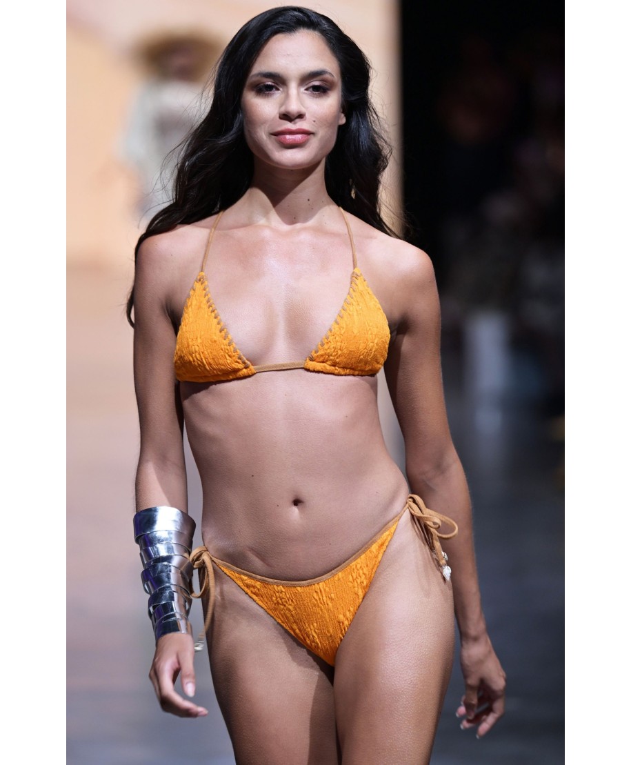 Bikini Triangolo Imbottito Ricamo Palme