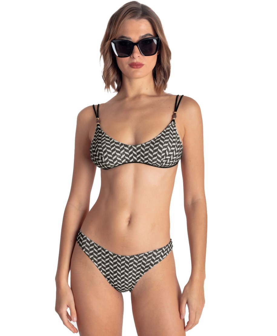 BIKINI BRASSIERE HERRINGBONE PRINT
