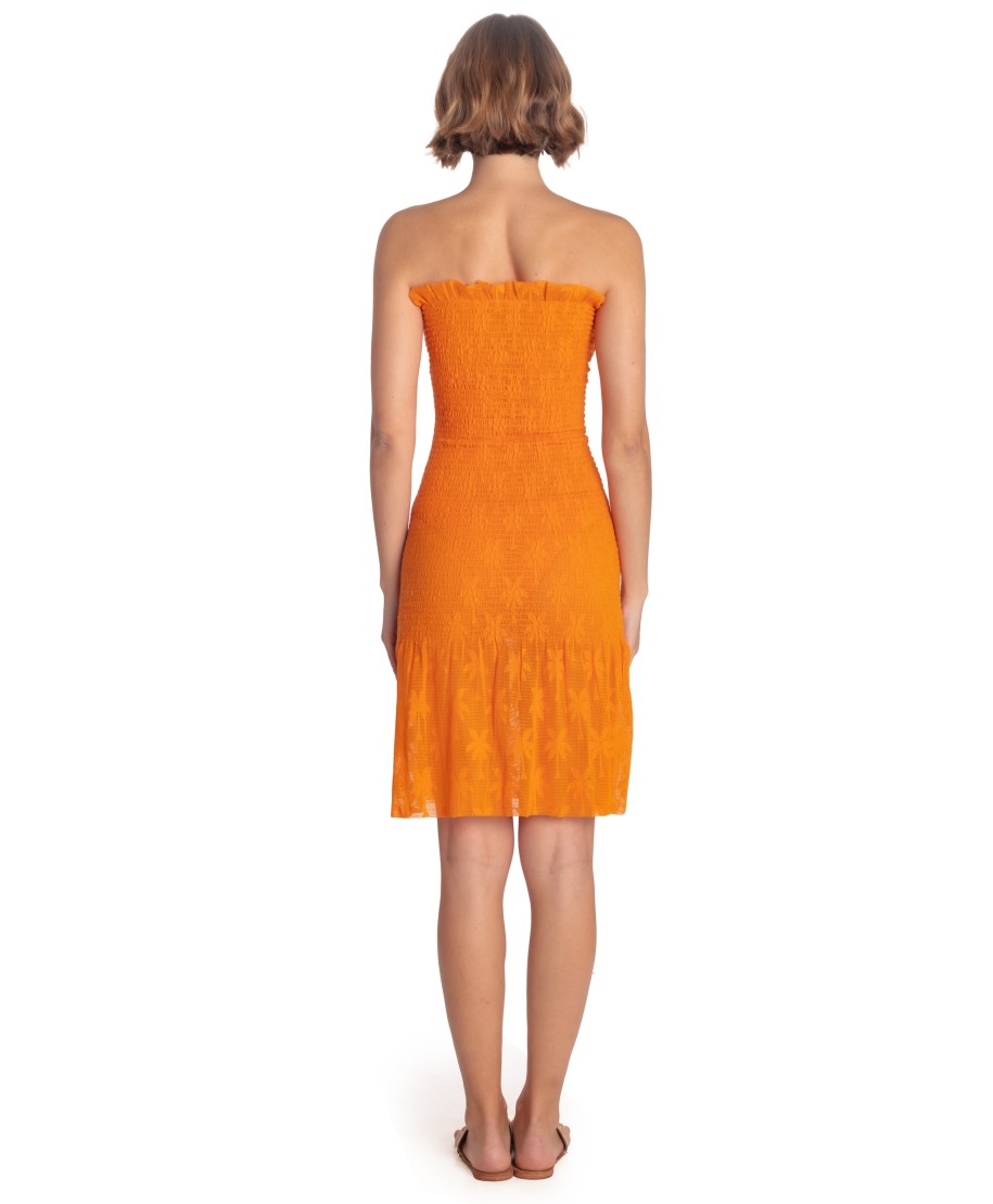 MINI DRESS SASH PALM EMBROIDERY