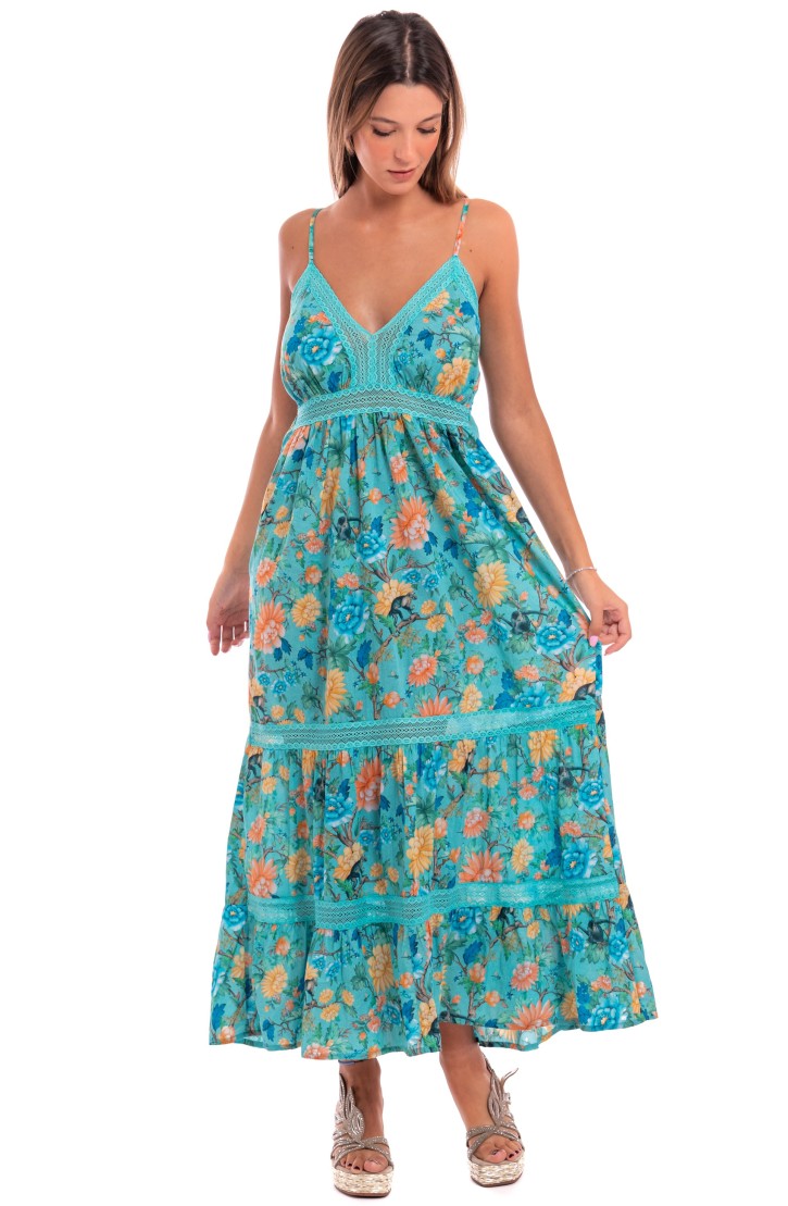 MONKEY LACE INSERT STRAP DRESS