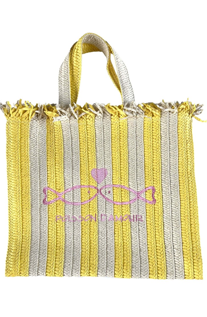 Borsa Shopping Righe Paglia