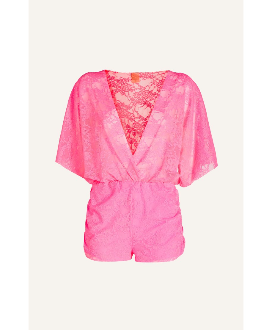LACE JUMPSUIT WITH DRAWSTRING WAIST