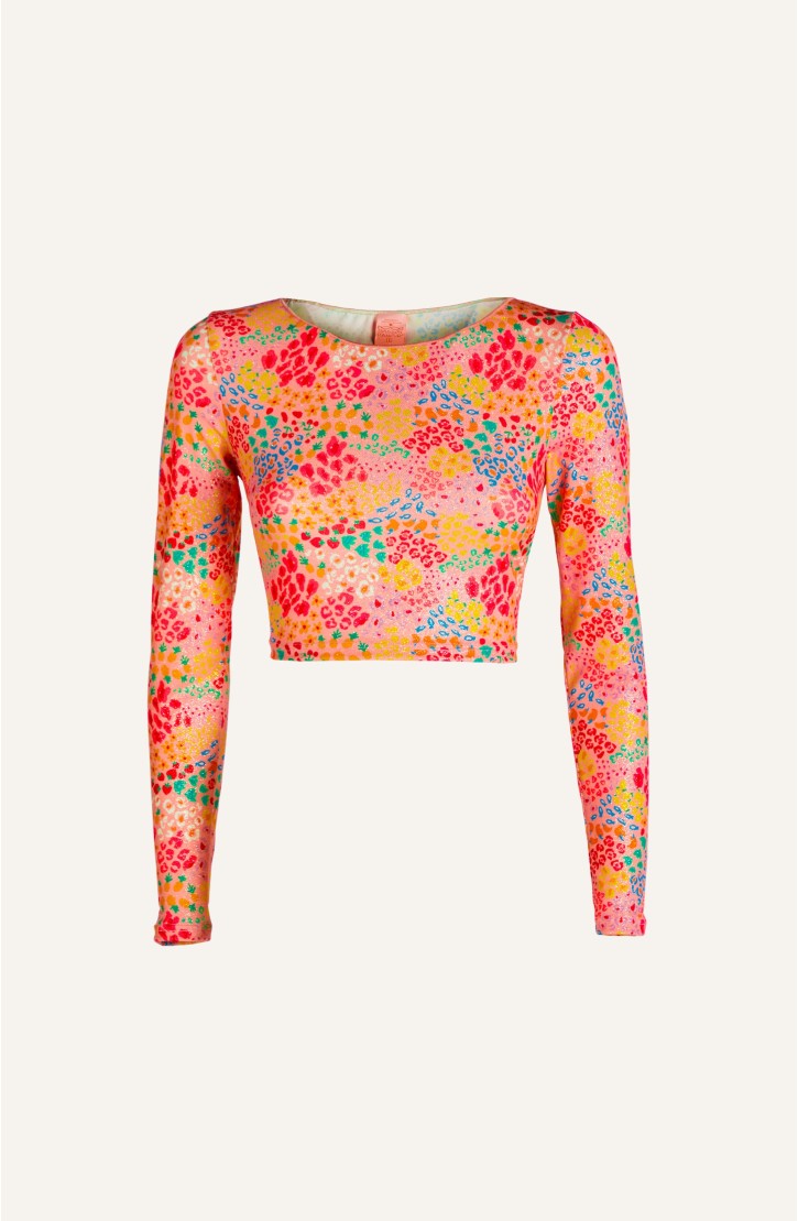 Top Maniche Lunghe Lurex Tutti Frutti