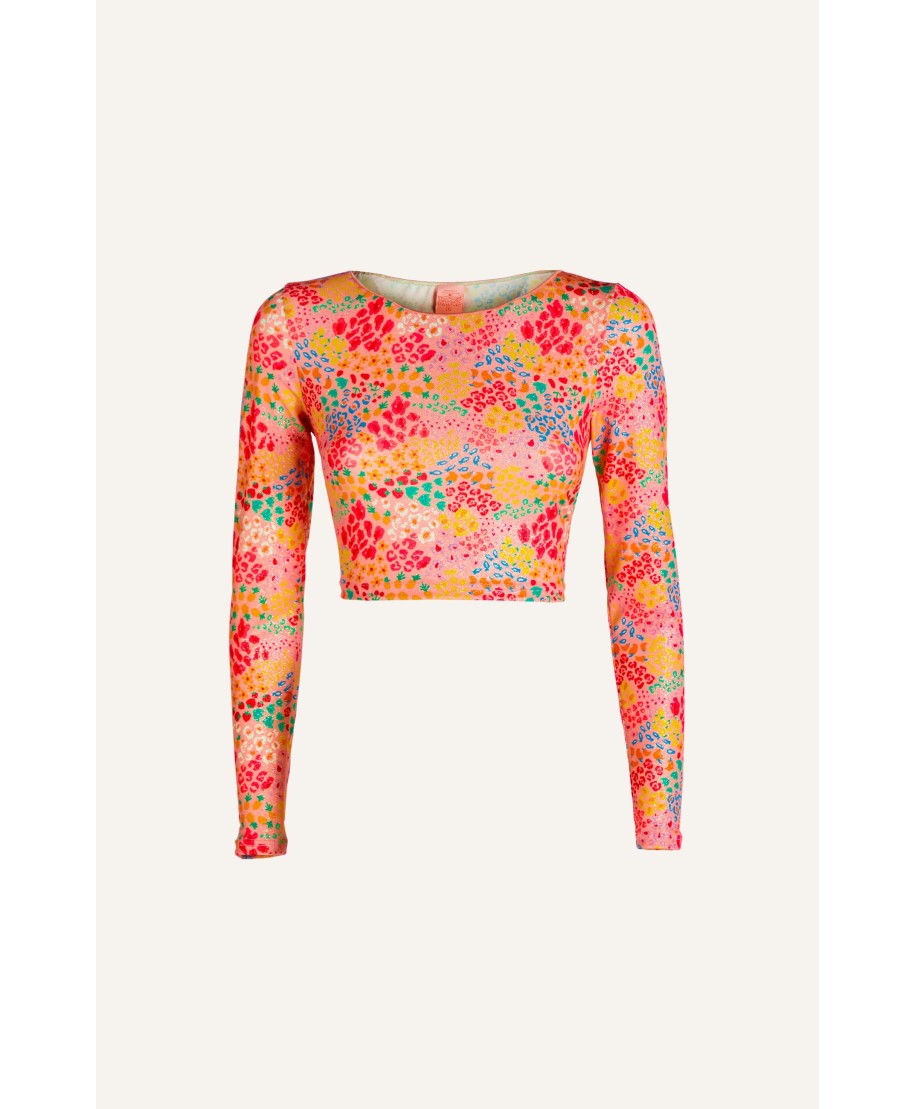 Top Maniche Lunghe Lurex Tutti Frutti