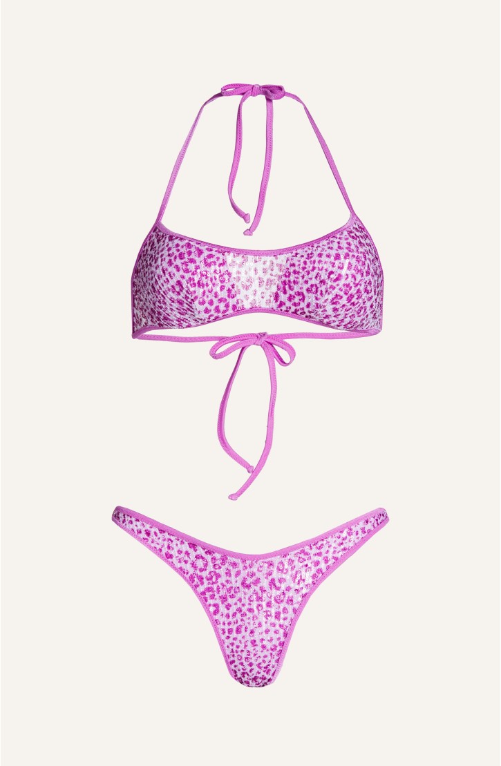 Bikini Brassiere Micro Paillettes Animalier