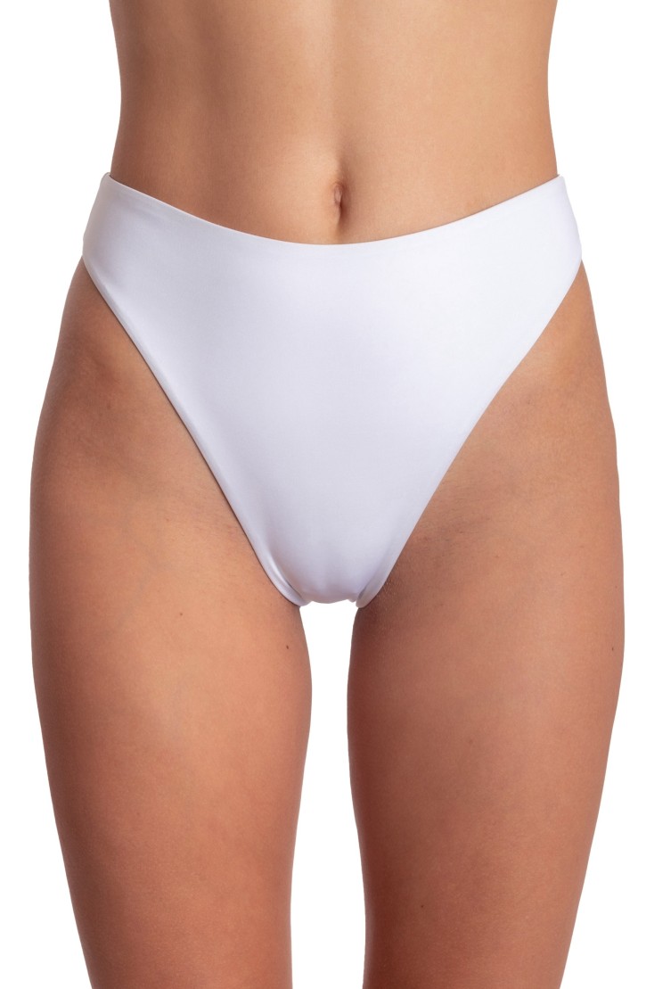 Slip Bikini Vita Alta Sgambato Tinta Unita