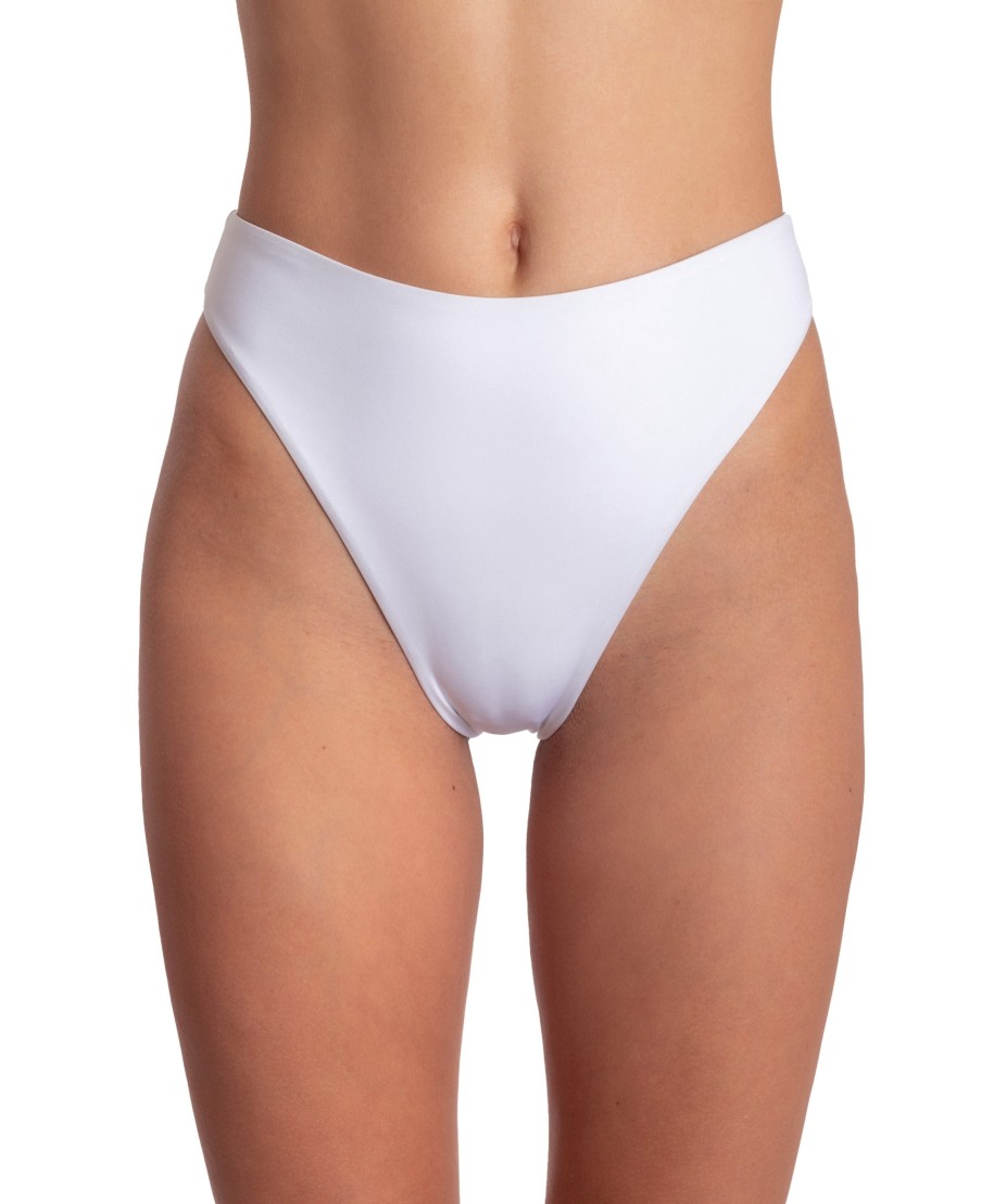 Slip Bikini Vita Alta Sgambato Tinta Unita