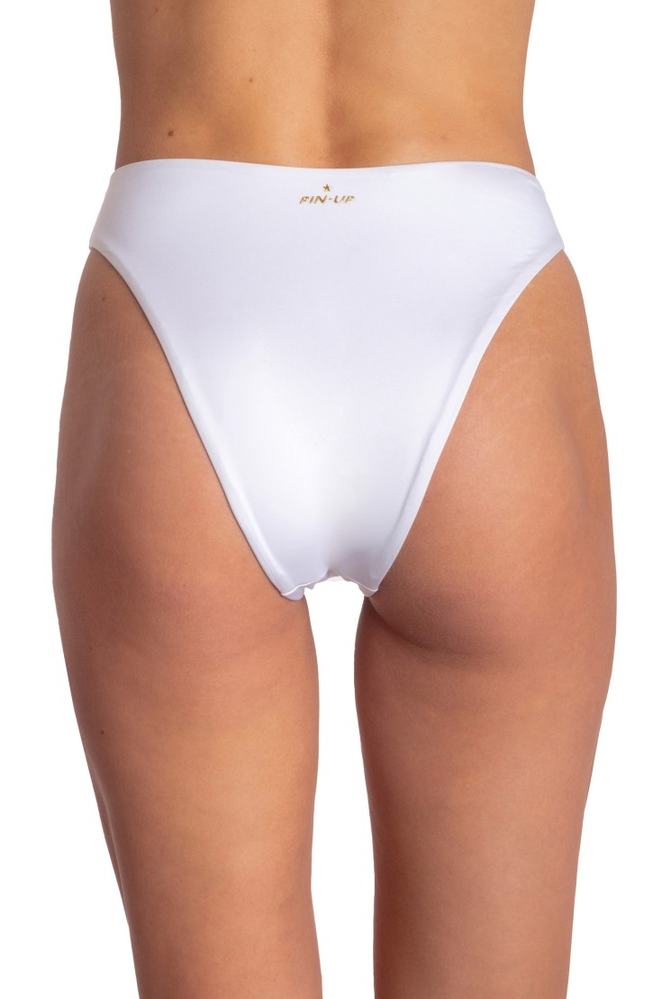 Slip Bikini Vita Alta Sgambato Tinta Unita