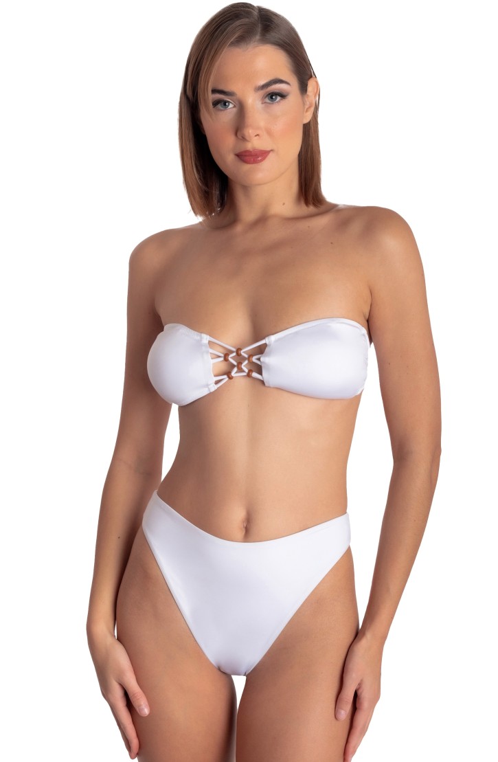 Slip Bikini Vita Alta Sgambato Tinta Unita
