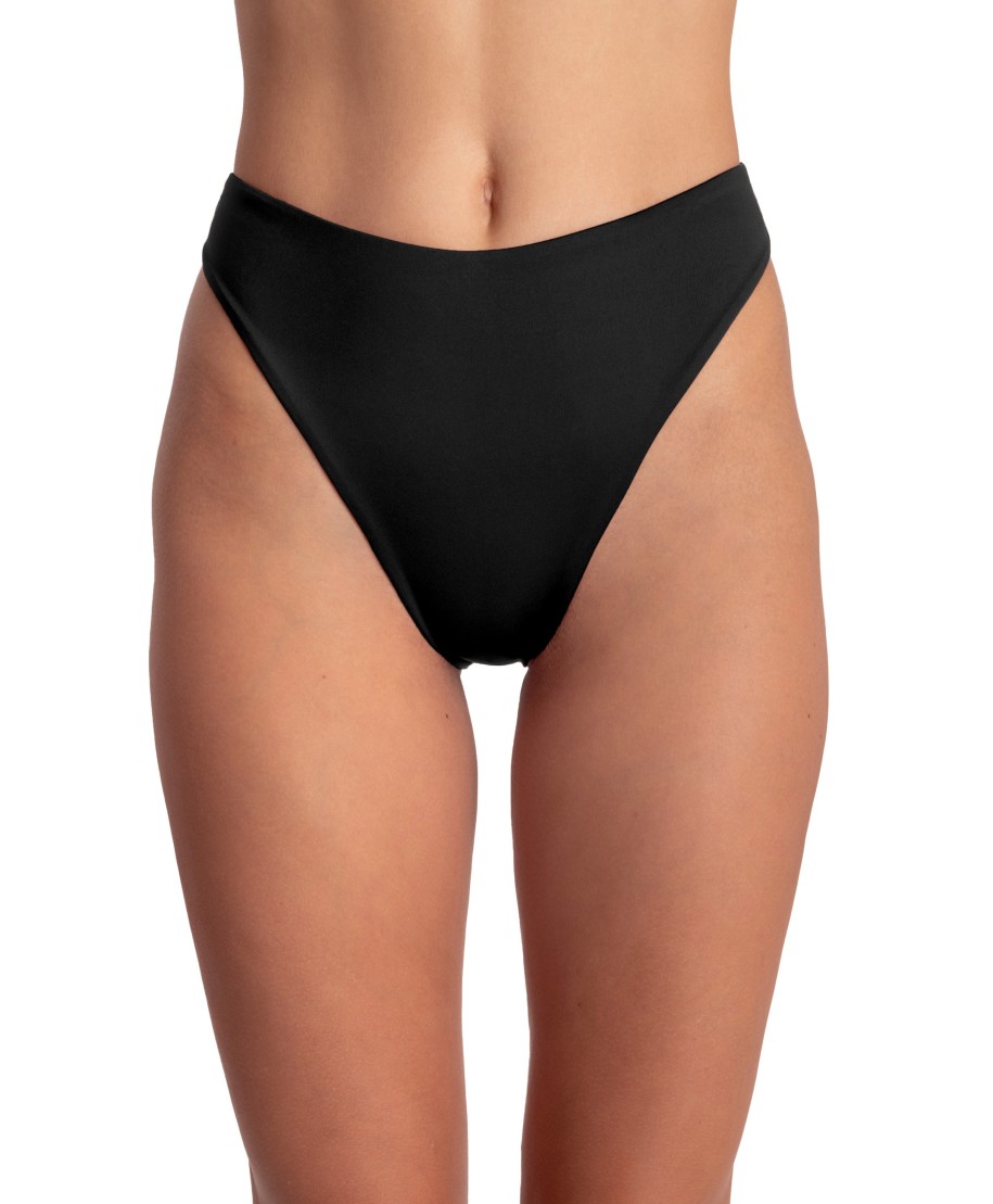 Slip Bikini Vita Alta Sgambato Tinta Unita