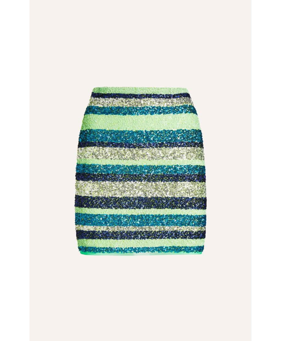 SHORT SEQUIN STRIPE SKIRT