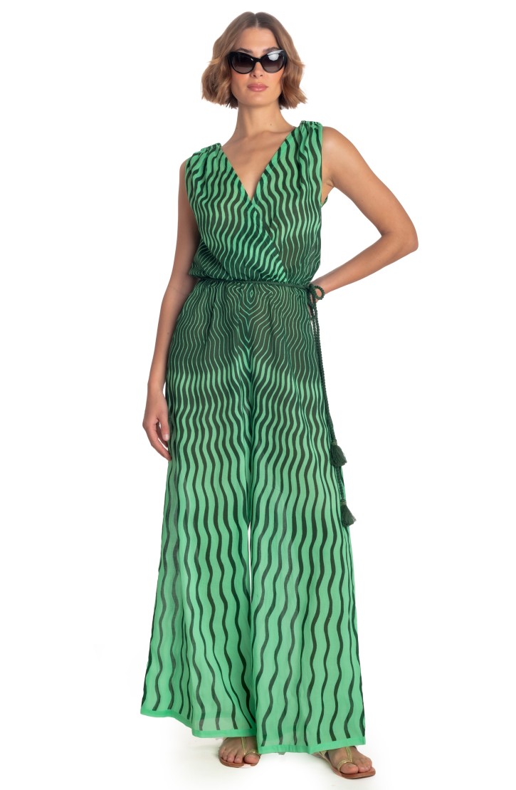TIGER SUN COTTON MUSLIN LONG JUMPSUIT