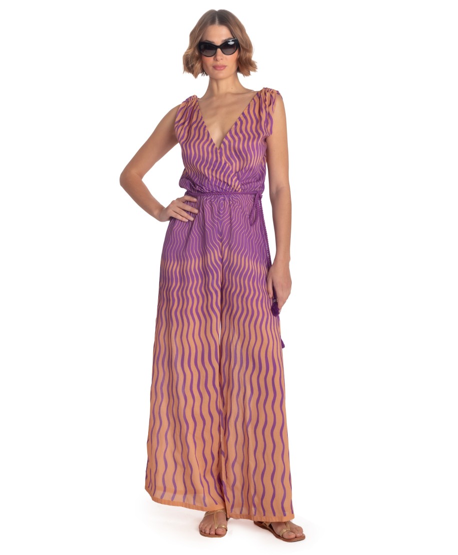 TIGER SUN COTTON MUSLIN LONG JUMPSUIT