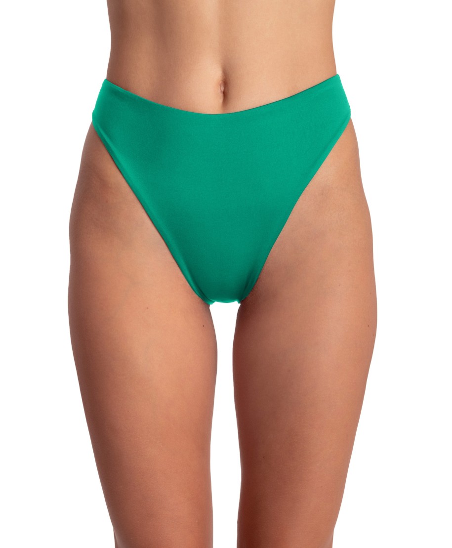 Slip Bikini Vita Alta Sgambato Tinta Unita