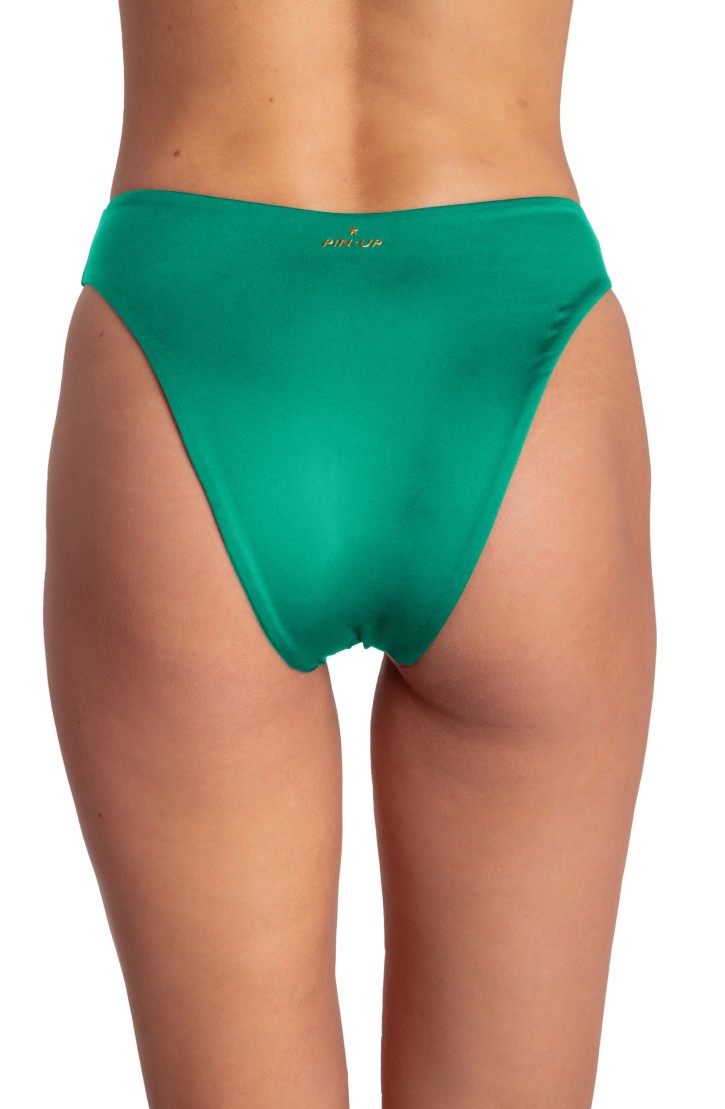 Slip Bikini Vita Alta Sgambato Tinta Unita