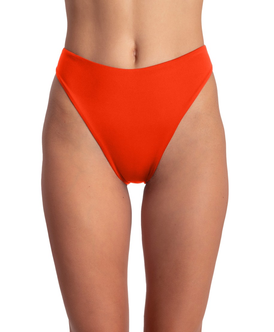 Slip Bikini Vita Alta Sgambato Tinta Unita