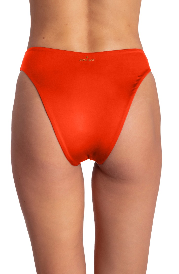 Slip Bikini Vita Alta Sgambato Tinta Unita