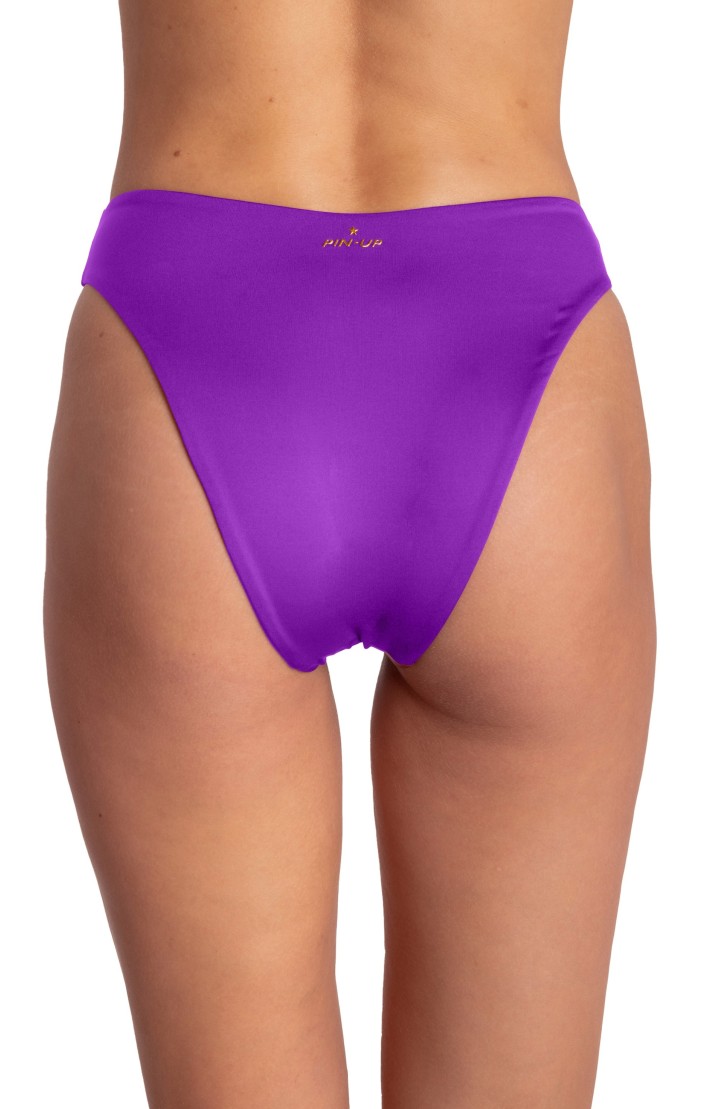 Slip Bikini Vita Alta Sgambato Tinta Unita