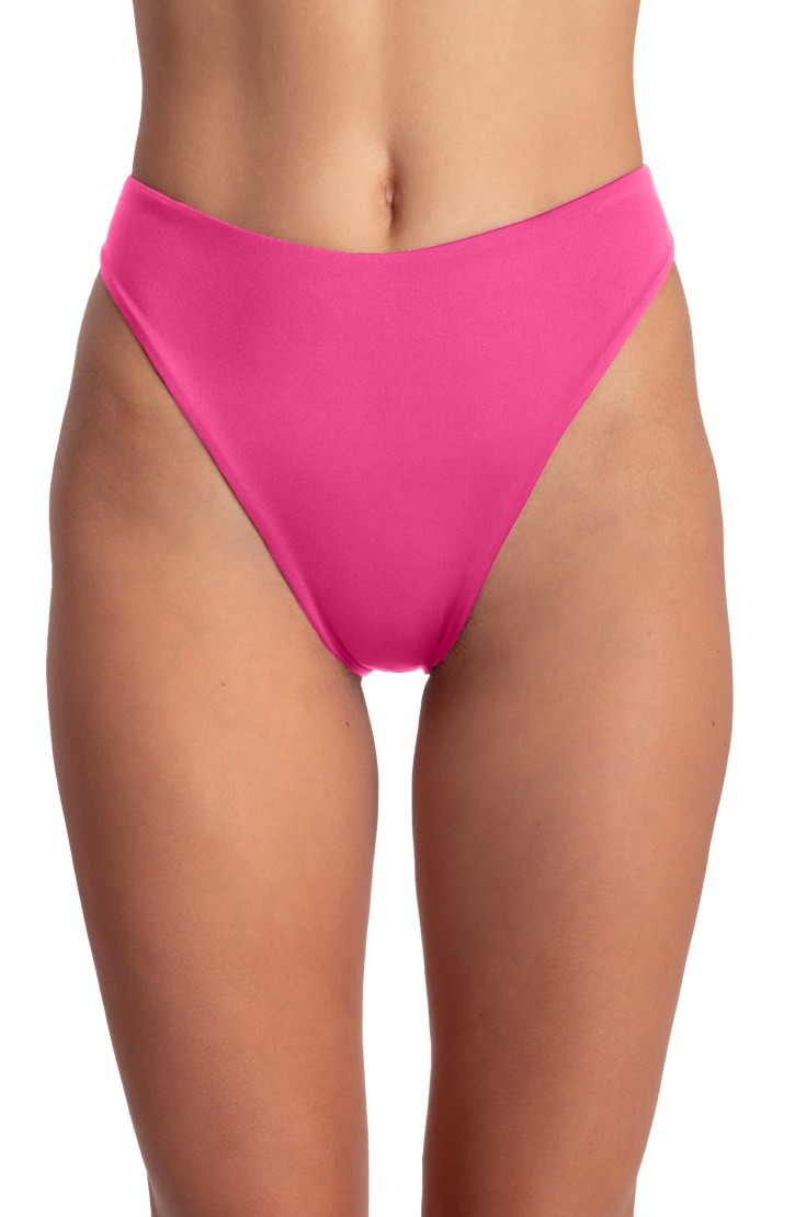 Slip Bikini Vita Alta Sgambato Tinta Unita