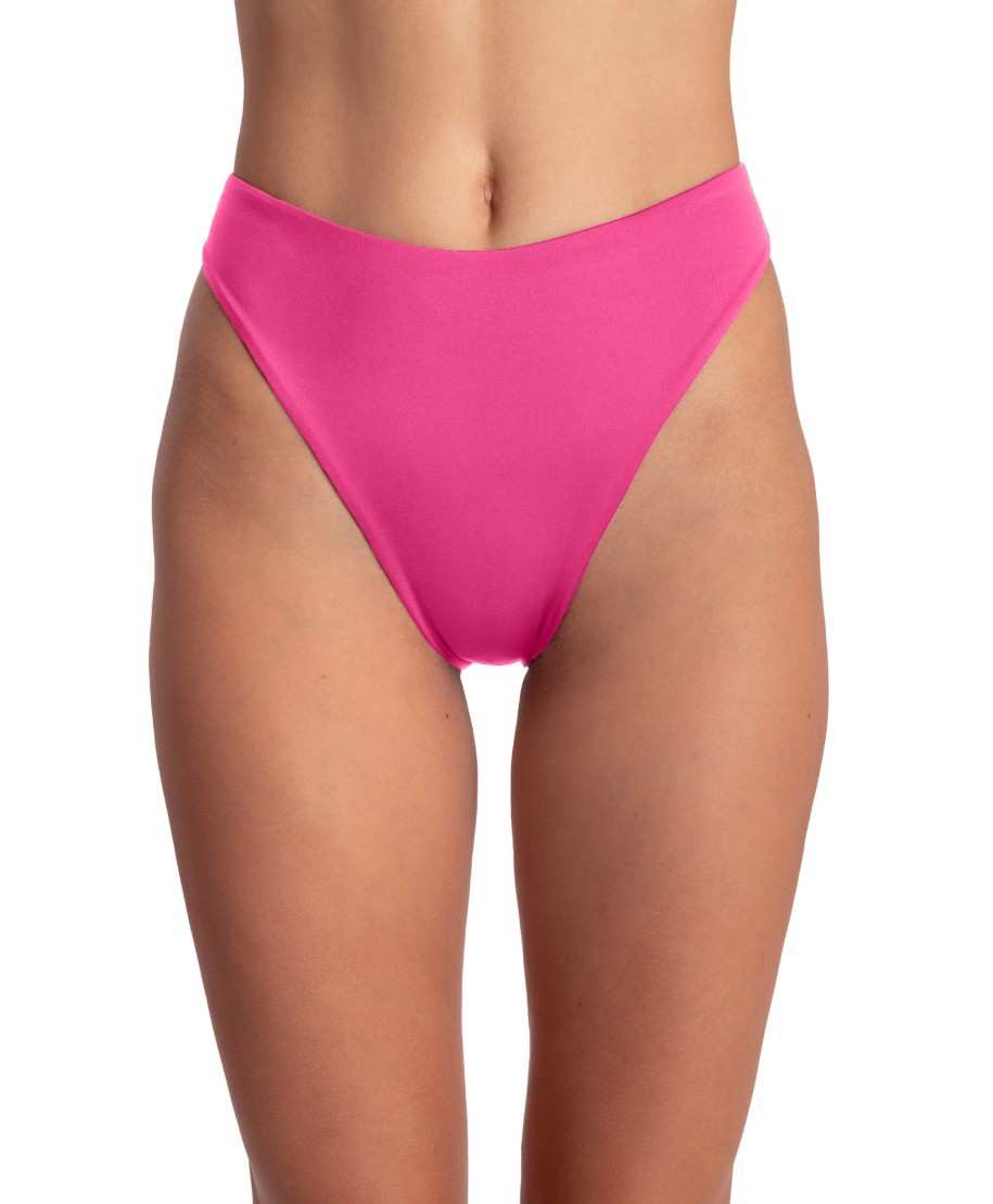 Slip Bikini Vita Alta Sgambato Tinta Unita