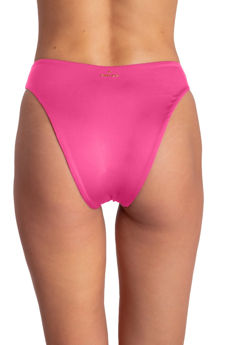 Slip Bikini Vita Alta Sgambato Tinta Unita