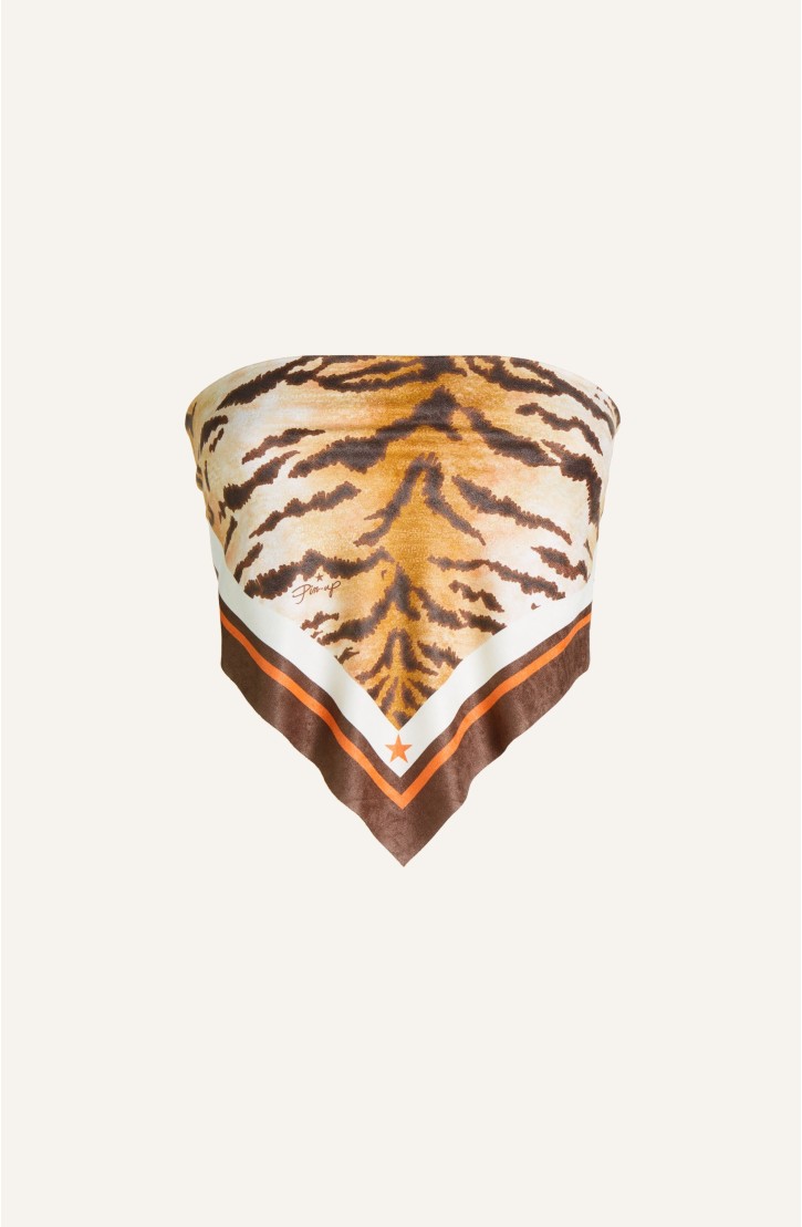 Tiger Print Alcantara Scarf