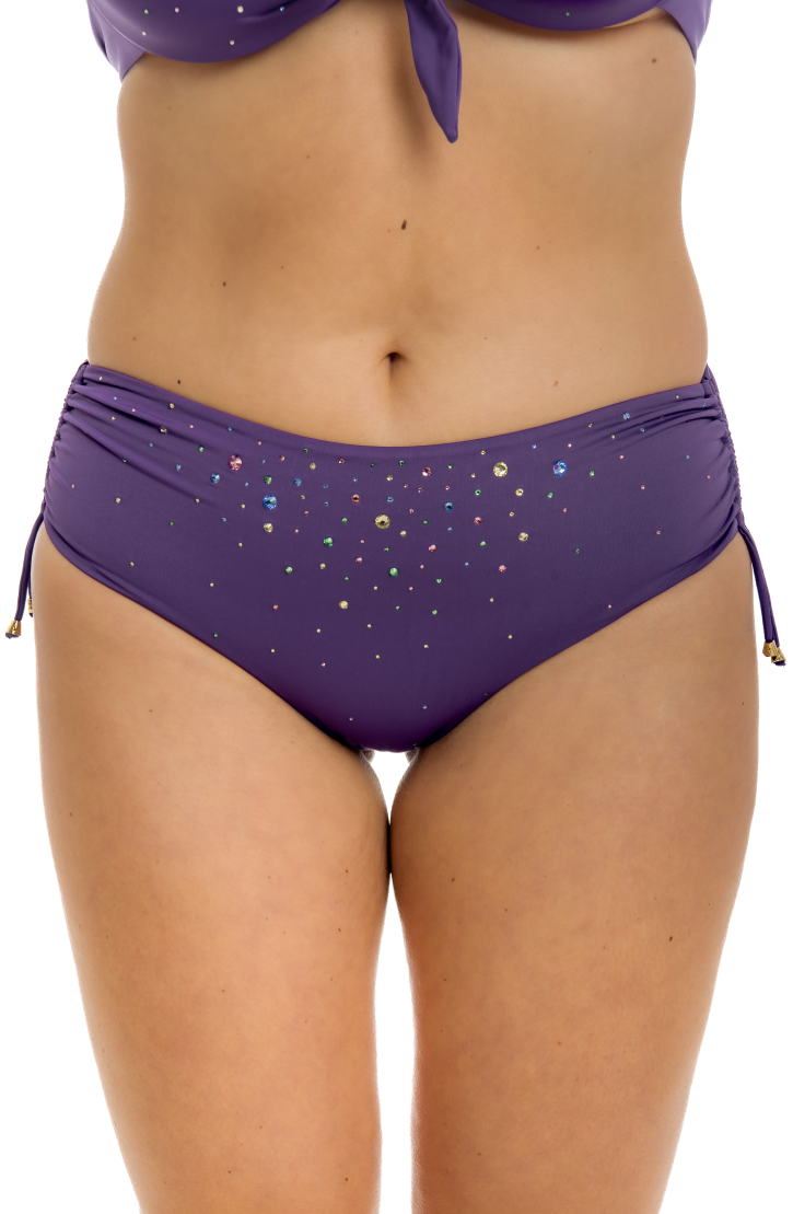 Slip Bikini Alto Pioggia di Strass Curvy
