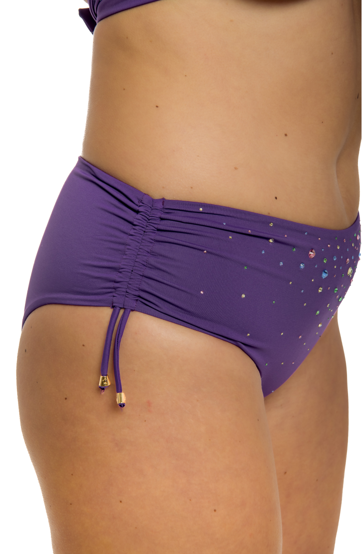 Slip Bikini Alto Pioggia di Strass Curvy
