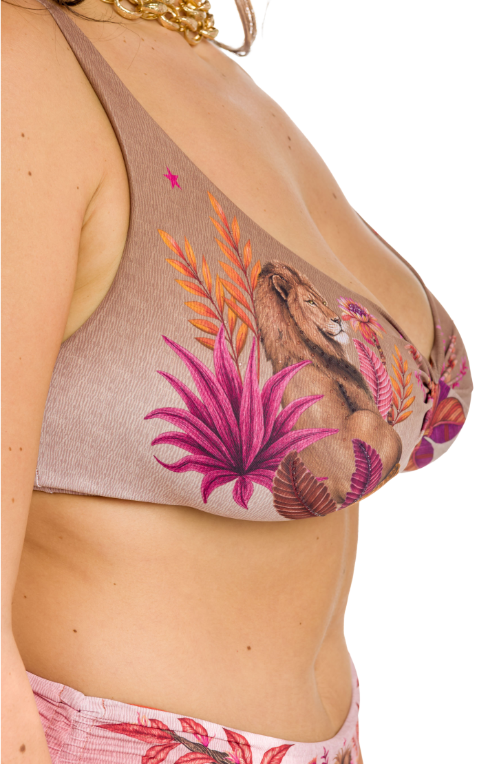 Top Bikini Brassiere Lion King Double Face Curvy