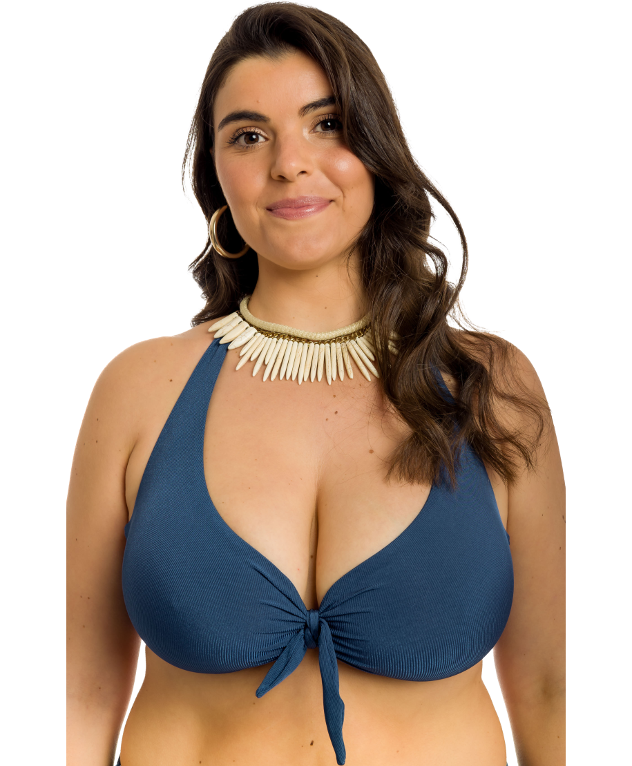 Curvy Underwire Ribbed Balconette Bikini Tops
