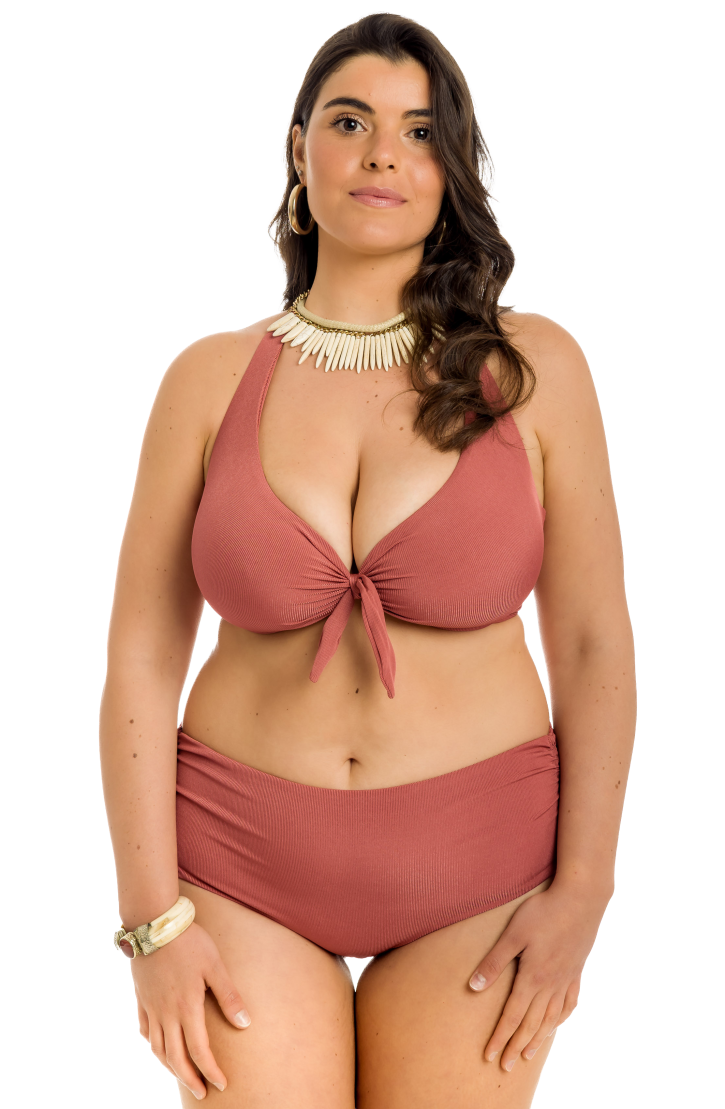 Curvy Underwire Ribbed Balconette Bikini Tops
