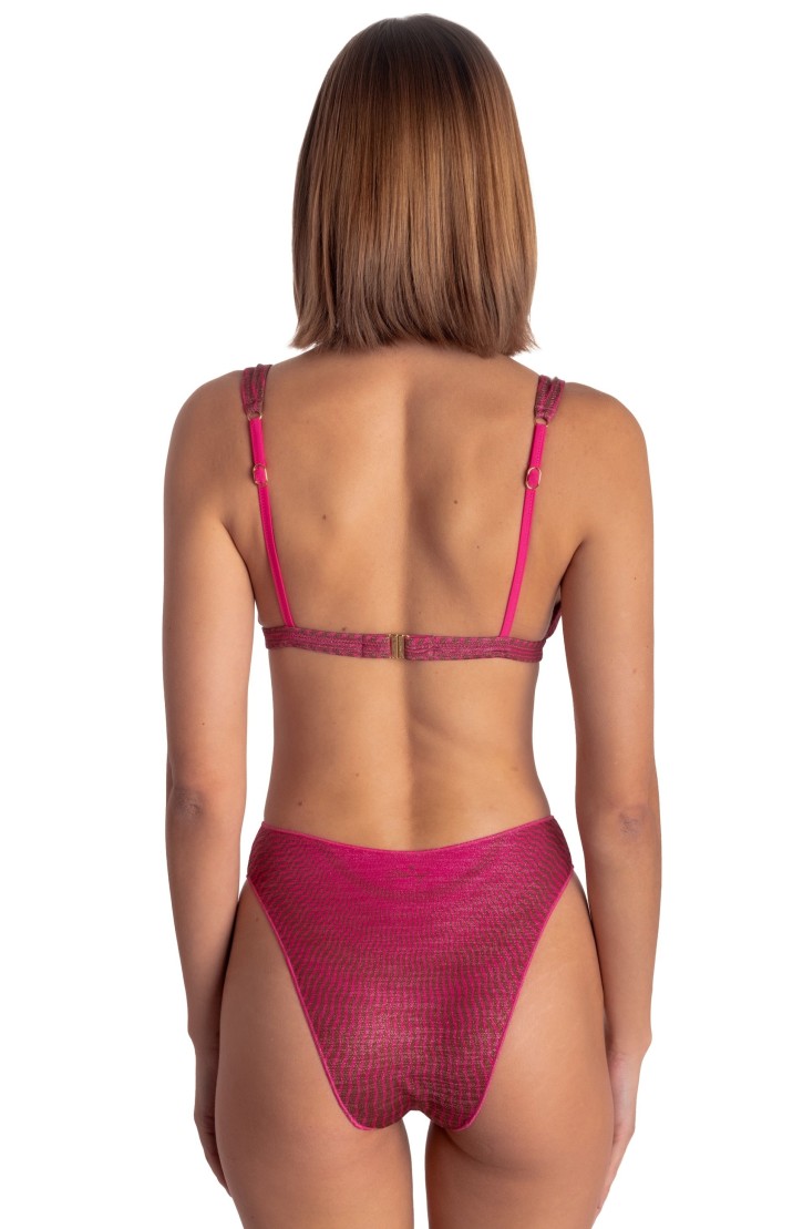 Bikini Brassiere Lurex Con Accessorio Stampa Tiger Sun