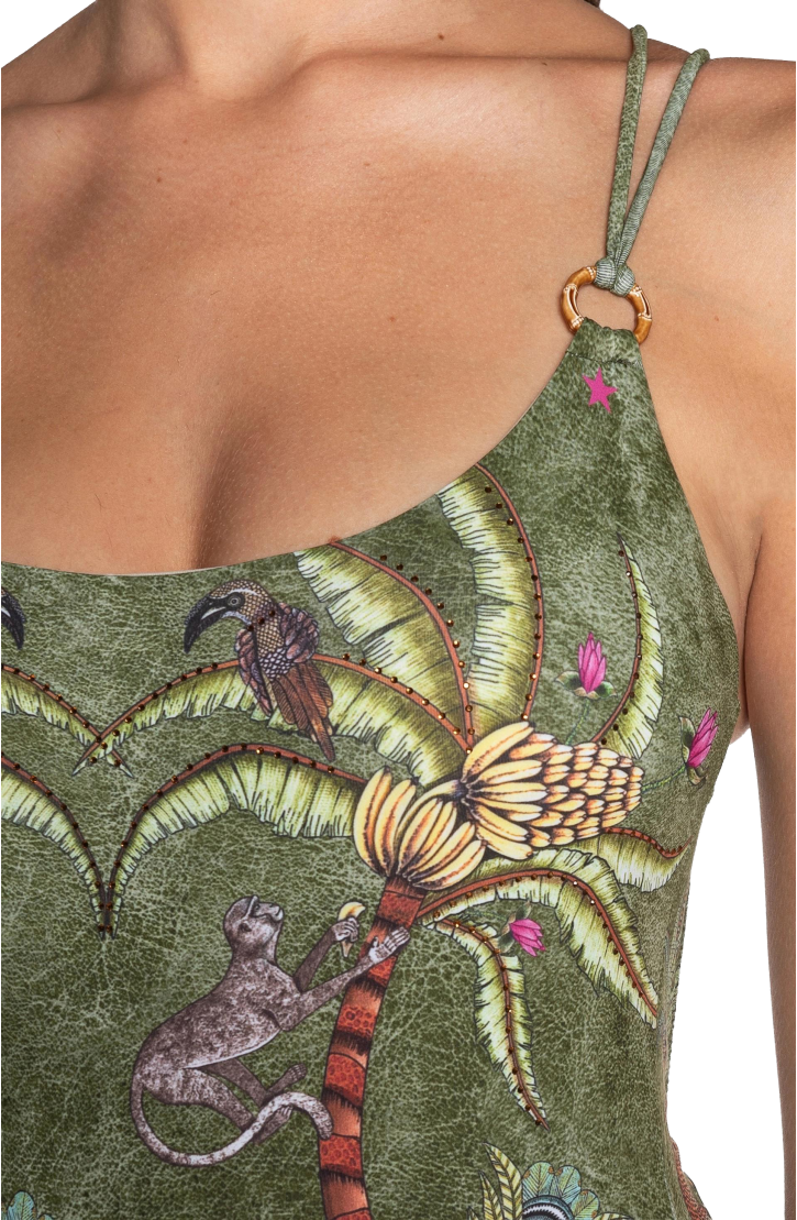 One Piece Bikini Safari Print