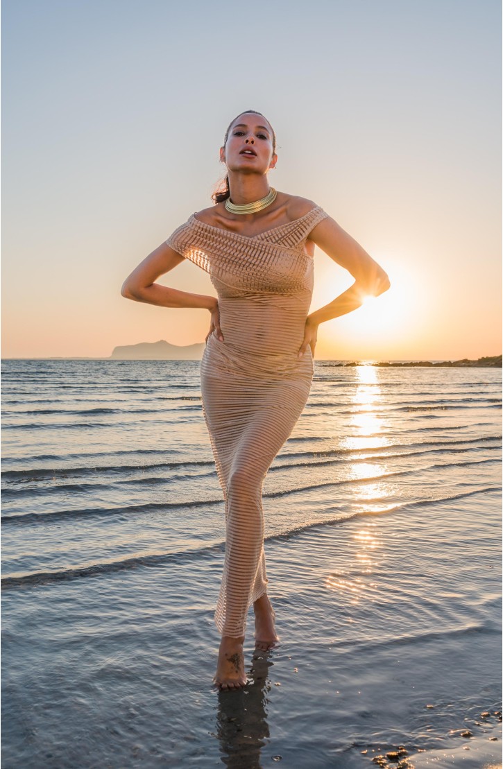 Gold Line Long Dress