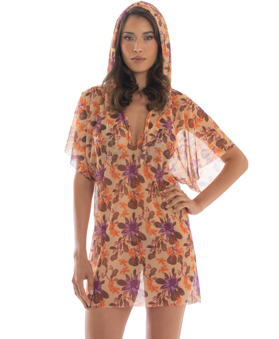 Flower Threads Hooded Blouse Dress