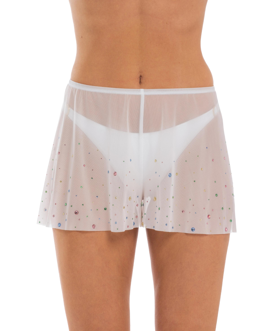 Rhinestone Rain Tulle Shorts