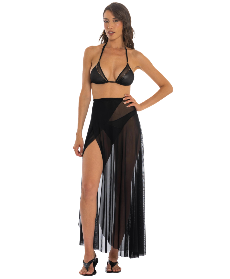 Plain Tulle Pareo Dress