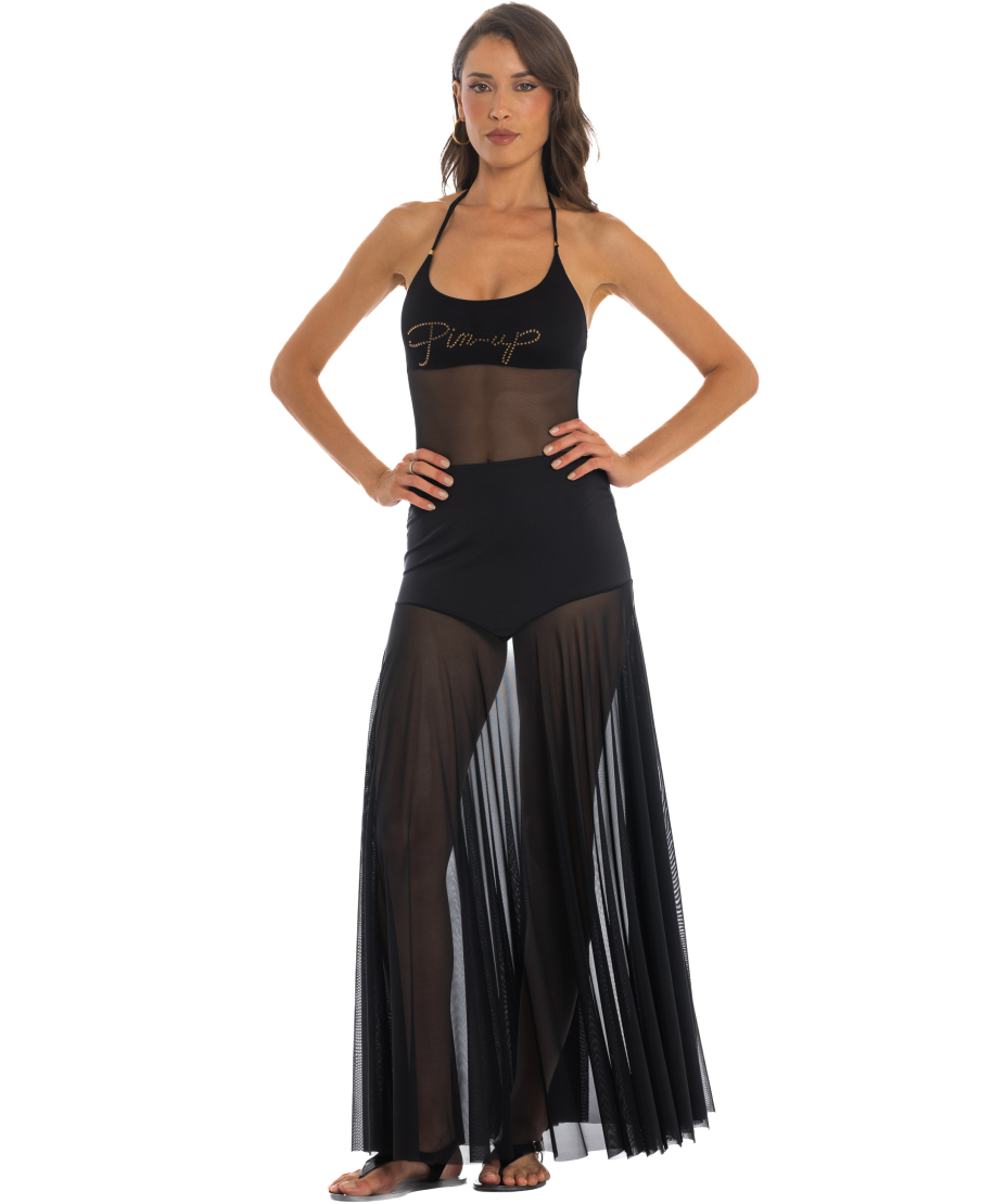 Long Skirt Solid Color Tulle