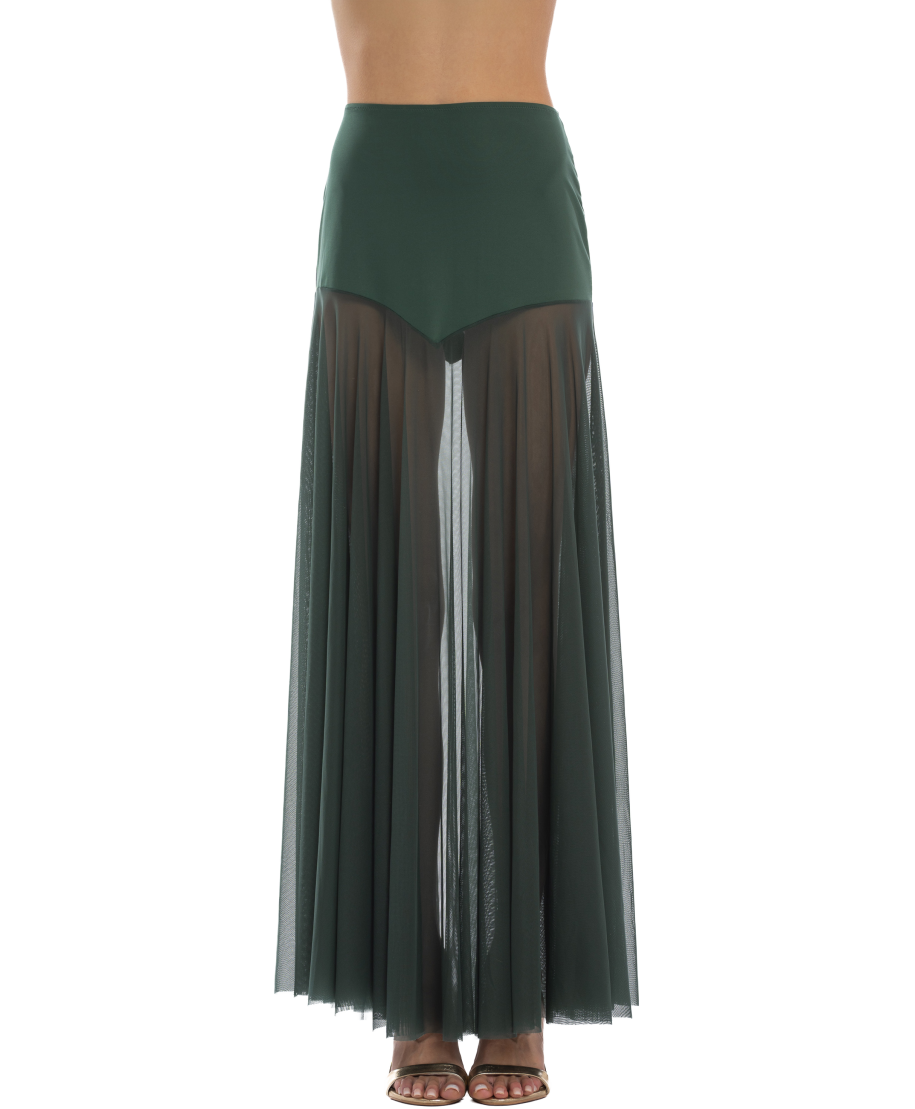 Long Skirt Solid Color Tulle