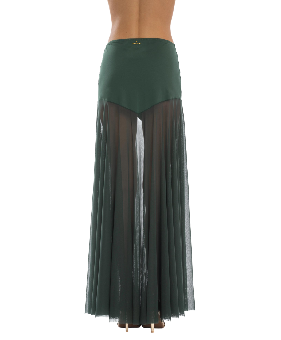 Long Skirt Solid Color Tulle