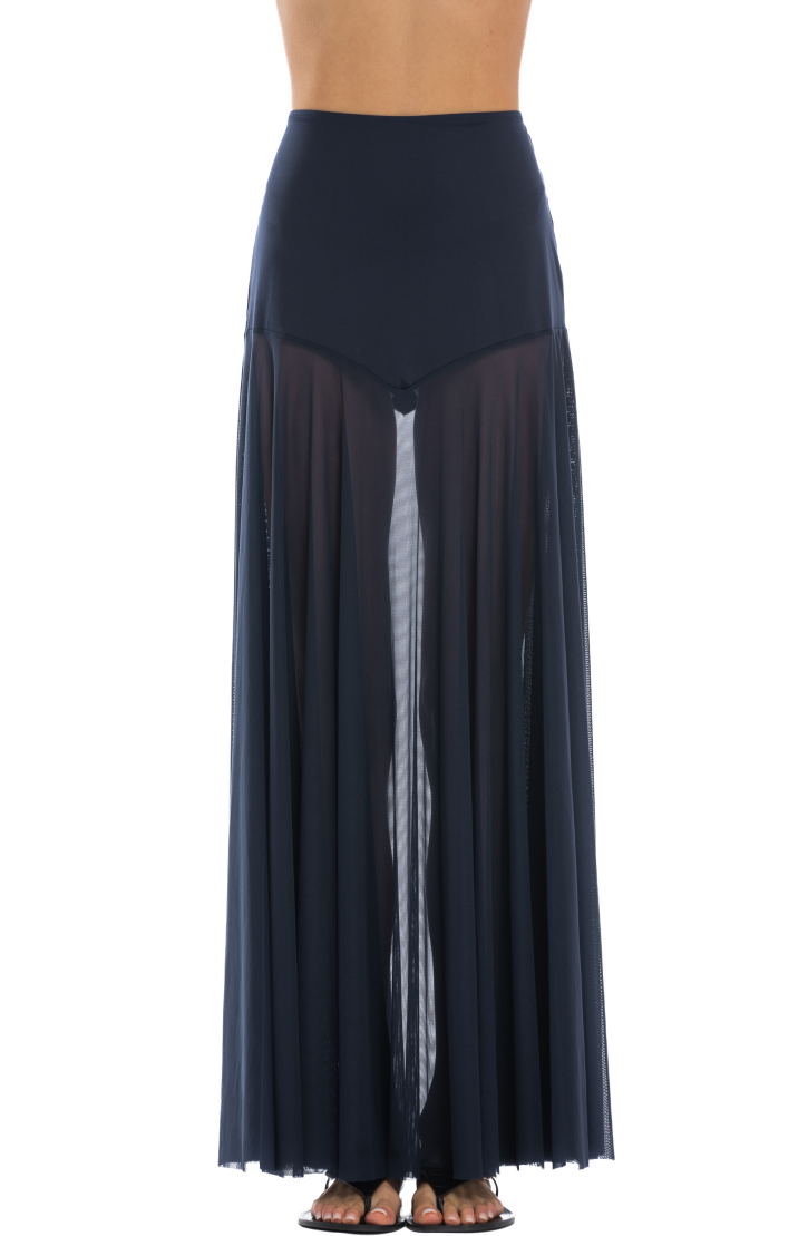 Long Skirt Solid Color Tulle
