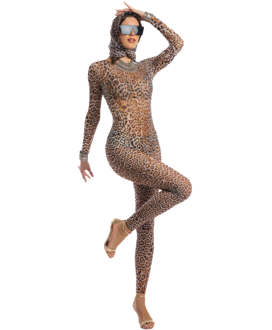 Wild Long Jumpsuit with Scarf